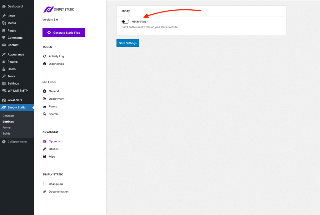 How to minify static files 1