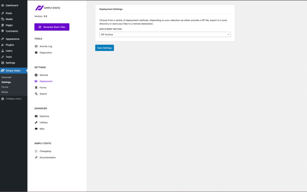 Zip file hosting on Tiiny.host with Simply Static 2