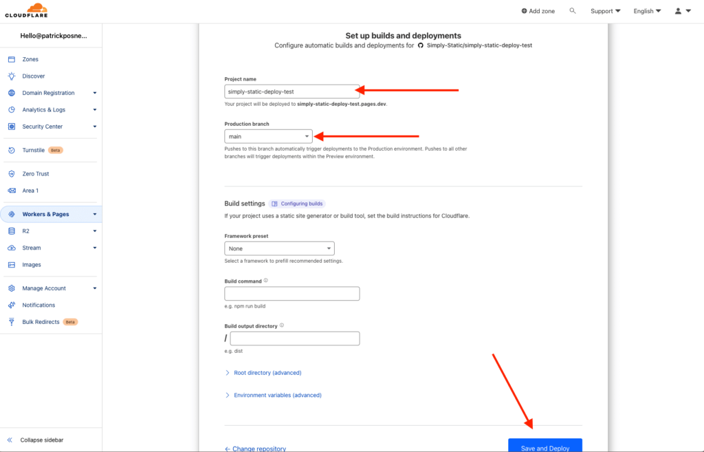 cloudflare pages deploy site