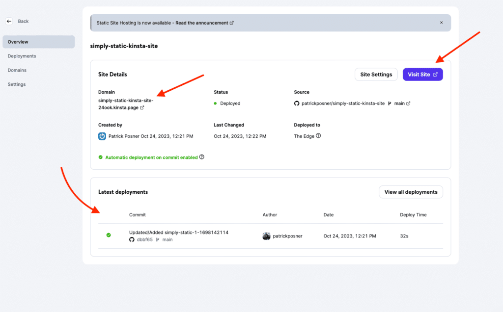 Deploy to Kinsta Static Site Hosting 8