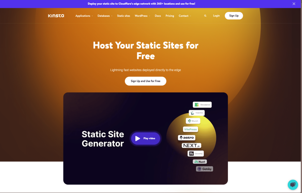 kinsta static site