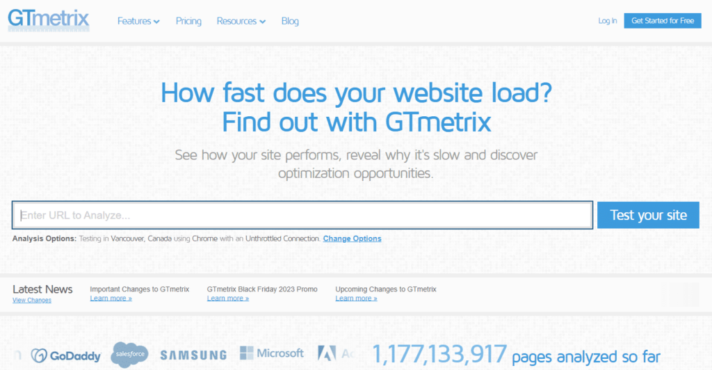 gtmatrix website performance