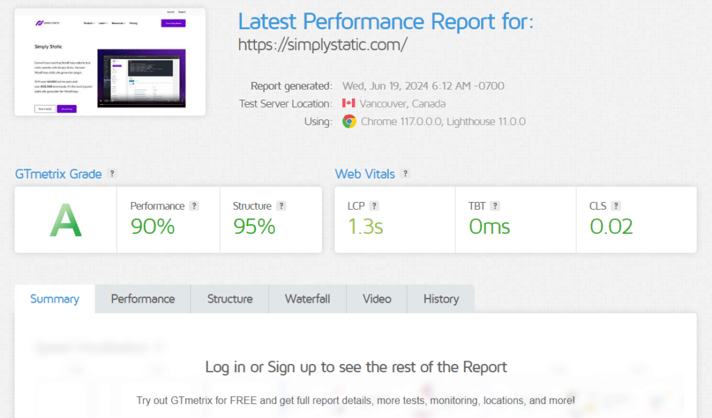 performance report simply static