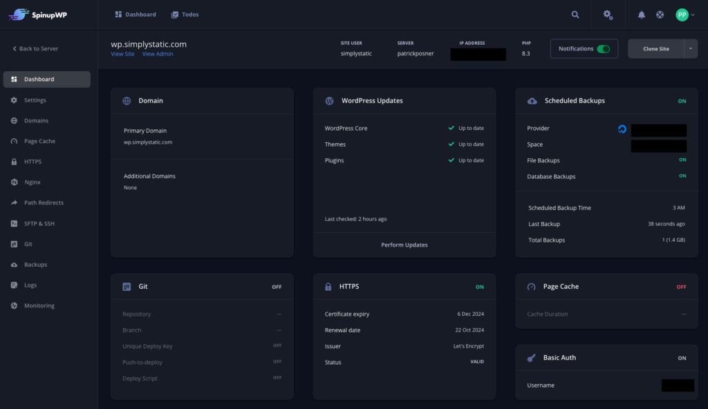 WordPress Hosting for Static WordPress - SpinupWP