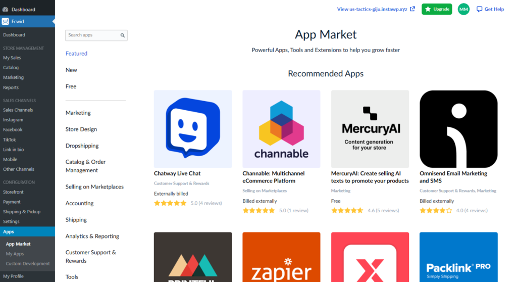 ecwid app market