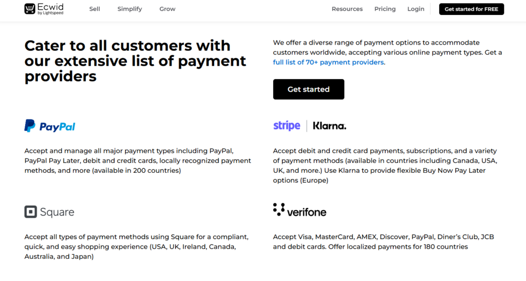 ecwid payment options