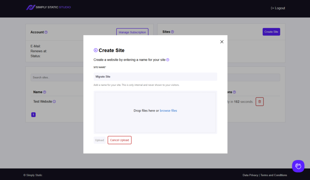 migrate site simply static studio