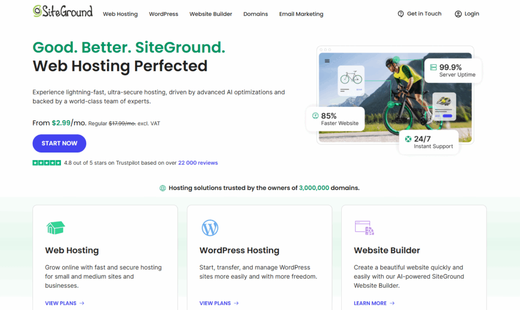 How to Find the Best Web Hosting for Developers in 2025 3 siteground hosting