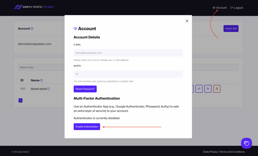 Static Studio - 2FA & CDN-level redirects 2