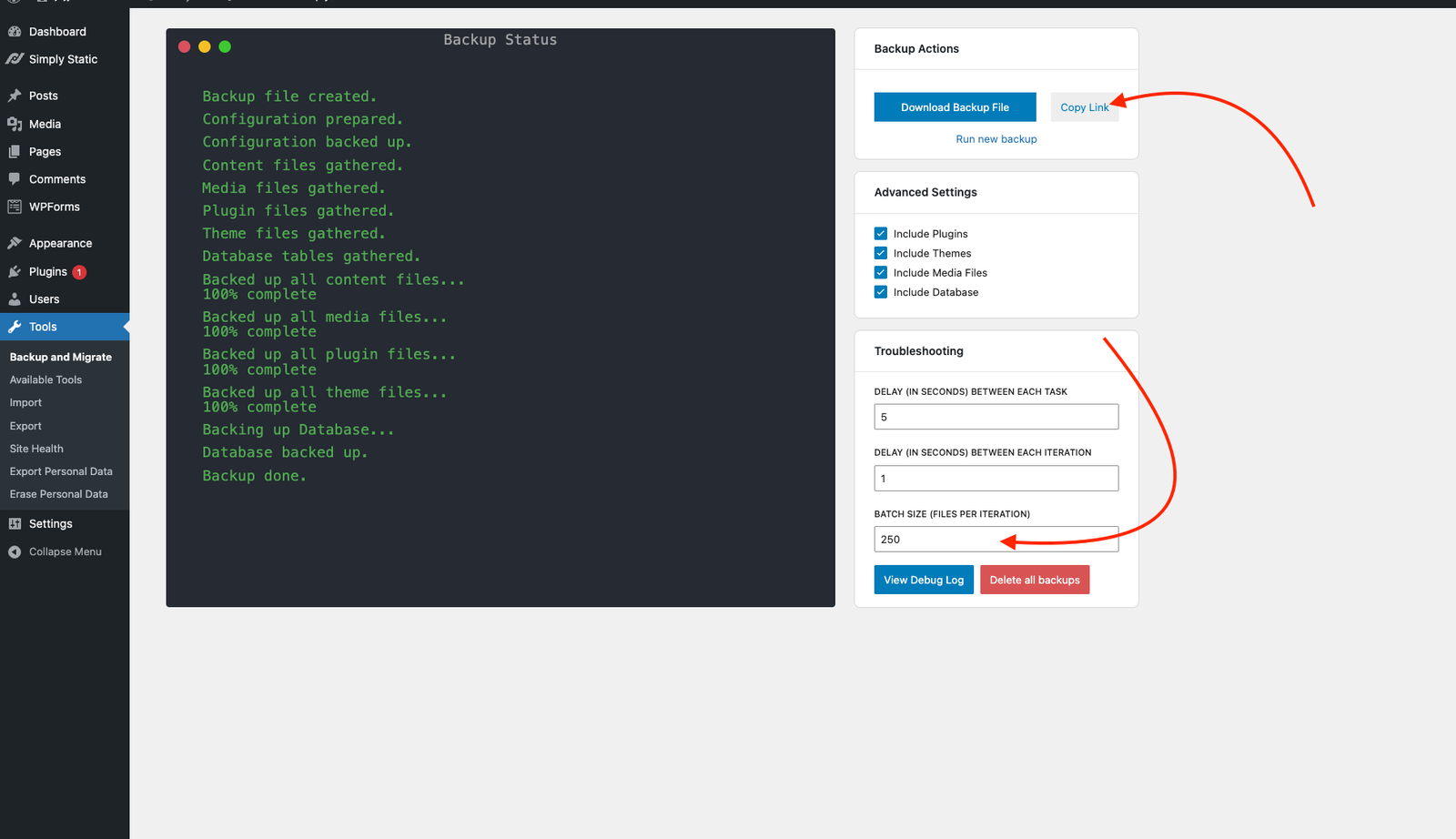 Static Studio - Domains, Logs and Import Links - Simply Static