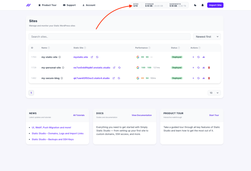 Static Studio - New Pricing: Sites, Storage, and Bandwidth 3