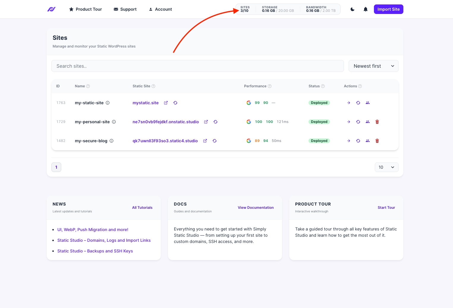 Static Studio - New Pricing: Sites, Storage, and Bandwidth - Simply Static