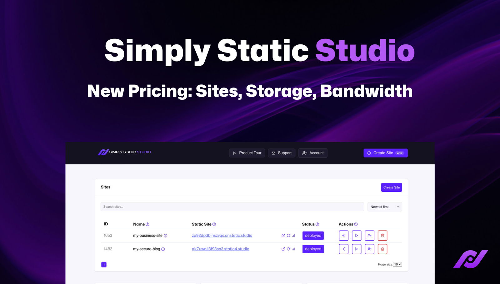 Static Studio - New Pricing: Sites, Storage, and Bandwidth 3