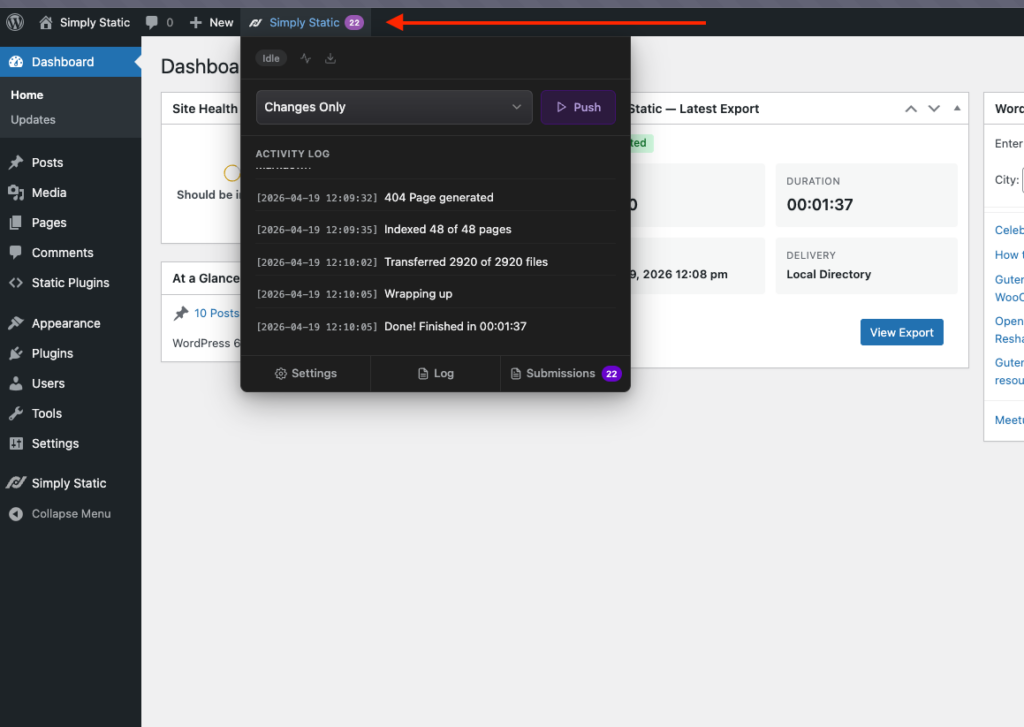 Simply Static Pro - Markdown, Search & Filter and Command Center 9