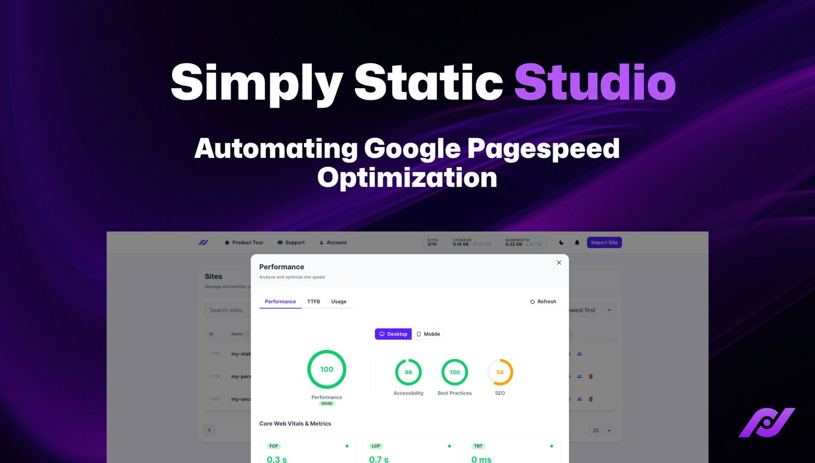 Static Studio – Automating Google Pagespeed Optimization